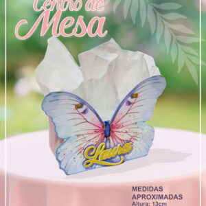 centro de mesa borboleta rosa e azul studio e pdf