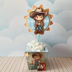 Centro de Mesa Cowboy Menino - Arquivo Digital 16 Centro de Mesa Cowboy Menino - Arquivo Digital