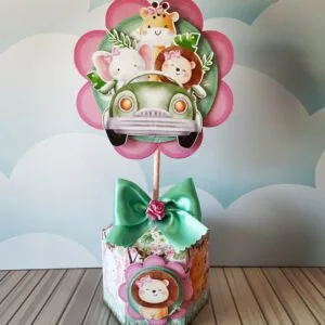 Centro de Mesa Safari Menina - Arquivo Digital 24 Centro de Mesa Safari Menina - Arquivo Digital