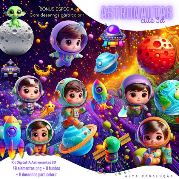 Cliparts Astronauta Png Imagens Baby 3d Cute Bebes 2