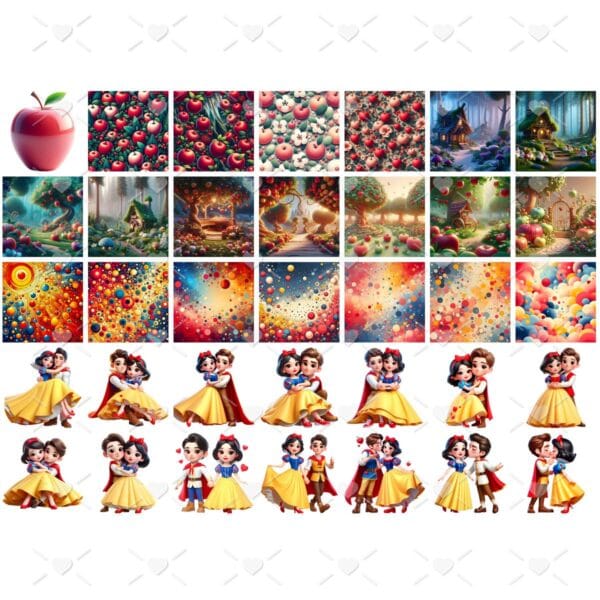 Cliparts Branca de Neve e Os Sete Anões Png Imagens Baby 3D