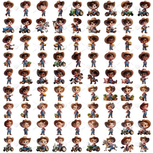 Cliparts Fazendinha Menino Imagens Png Mascotinhos 3D