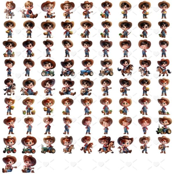 Cliparts Fazendinha Menino Imagens Png Mascotinhos 3D