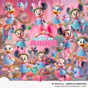 Cliparts Jardim da Minnie Rosa Imagens Png 3D Cute Baby