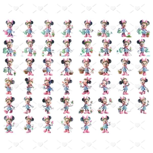 Cliparts Jardim da Minnie Rosa Imagens Png 3D Cute Baby