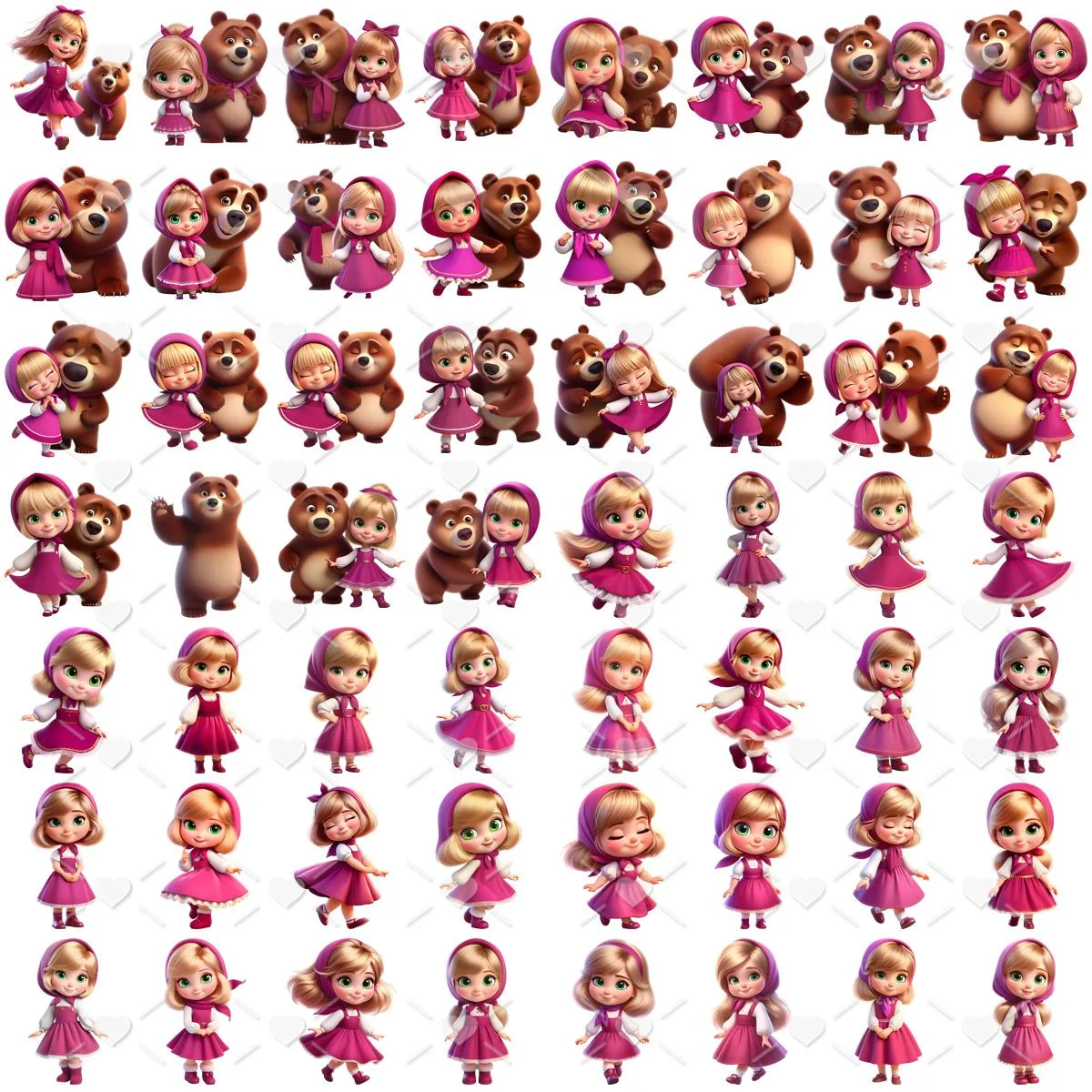 Cliparts Masha e o Urso Imagens Png 3D Cute Baby Menina 2 Cliparts Masha e o Urso Imagens Png 3D Cute Baby Menina