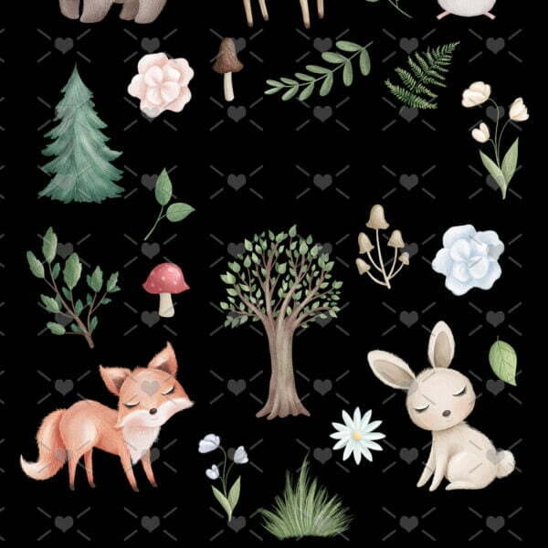 Cliparts Pack Animais Fofos da Floresta Rato Coelho Cervo