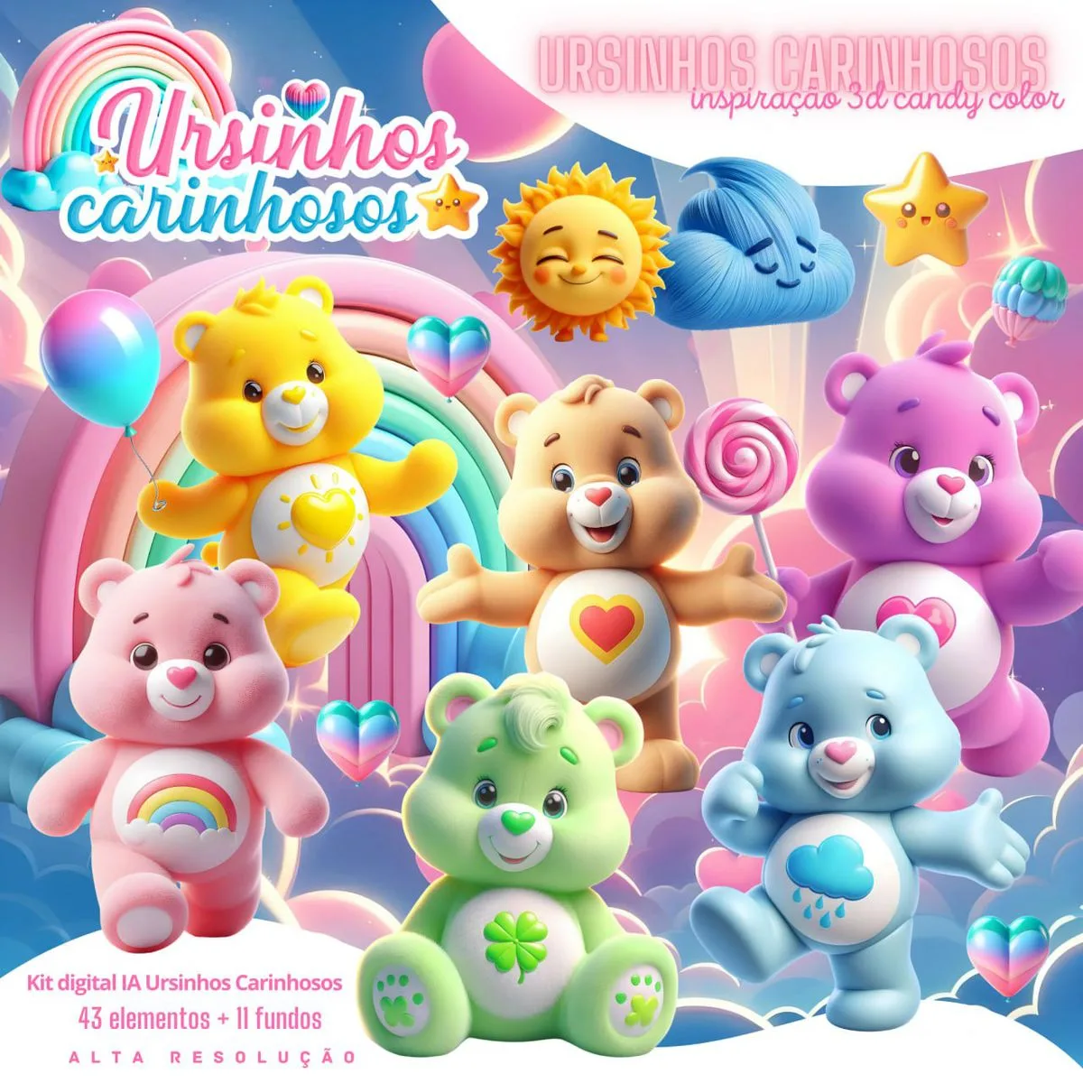 Cliparts Ursinhos Carinhosos Imagens Png 3D Cute Baby