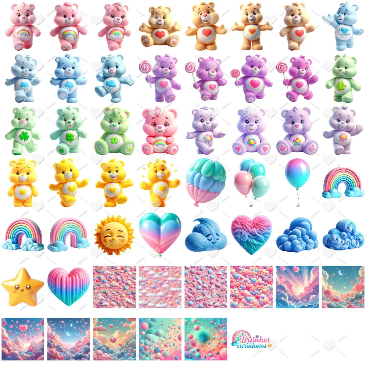Cliparts Ursinhos Carinhosos Imagens Png 3D Cute Baby