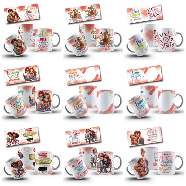 Coleção Amor Eterno: Artes para Caneca Dia dos Namorados