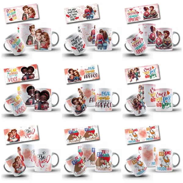 Coleção Amor Eterno: Artes para Caneca Dia dos Namorados