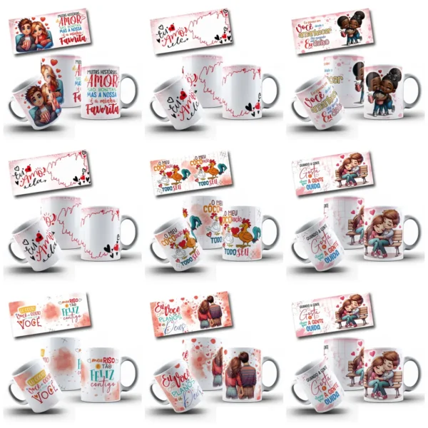 Coleção Amor Eterno: Artes para Caneca Dia dos Namorados