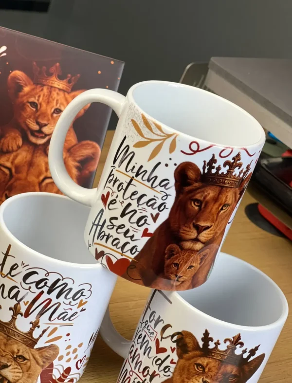 Coleção Arte para Caneca Dia das Mães - Estilo Mãe Leoa