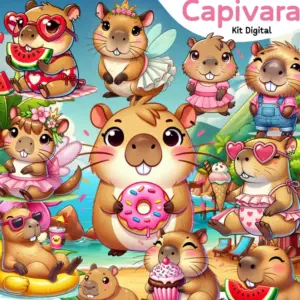 Colecao Capivara Png Para Cartonagem E Encadernacao Criativa 2