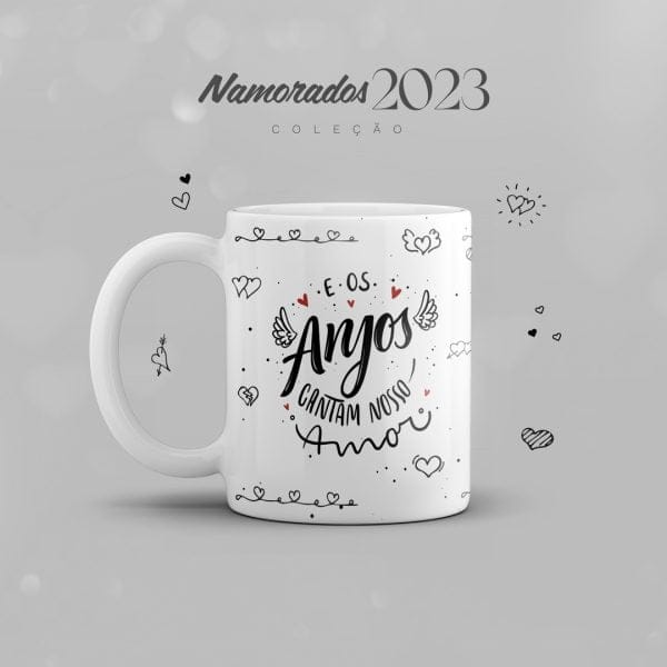 Coleção Dia dos Namorados 2023 Estampas Canecas Frases Amor