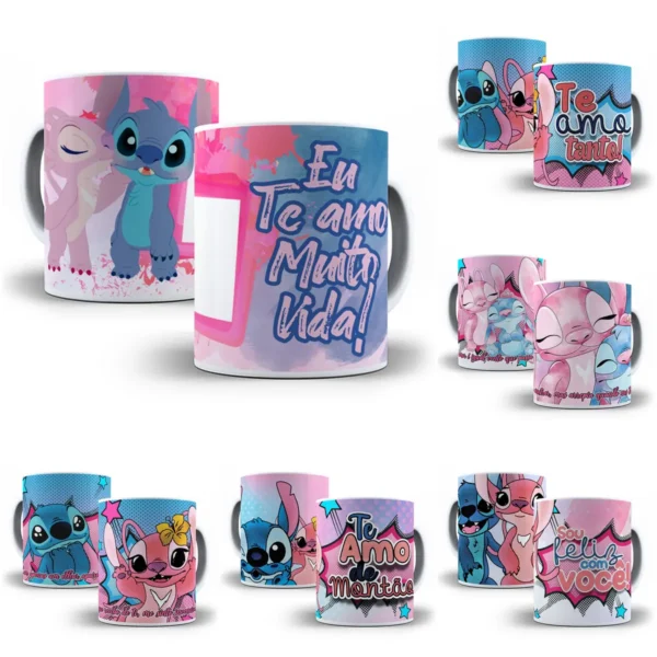 Coleção Dia dos Namorados Stitch - Artes para Sublimação