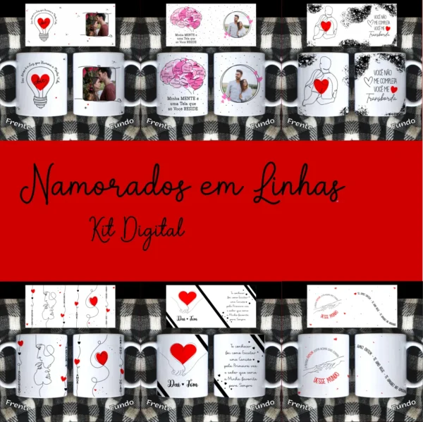 Coleção Especial Artes Lineares Canecas do Dia dos Namorados
