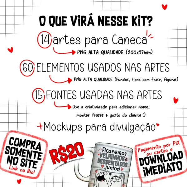 Coleção Exclusiva de Arte para Caneca Flork - Celebre o Amor