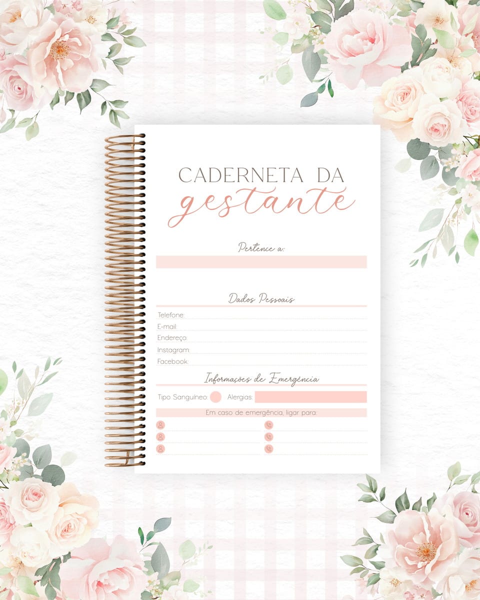 Caderneta da Gestante Personalizada com Coleção Floral 2 Caderneta da Gestante Personalizada com Coleção Floral - Imagem 2