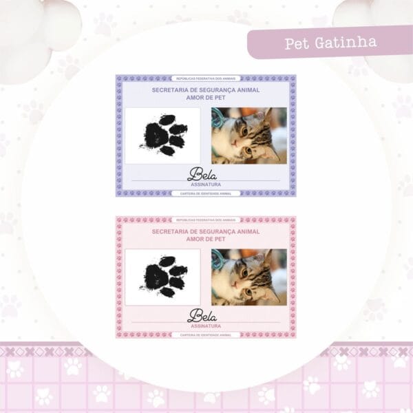 Coleção Pet Gatinha Rosa - Arquivo Digital