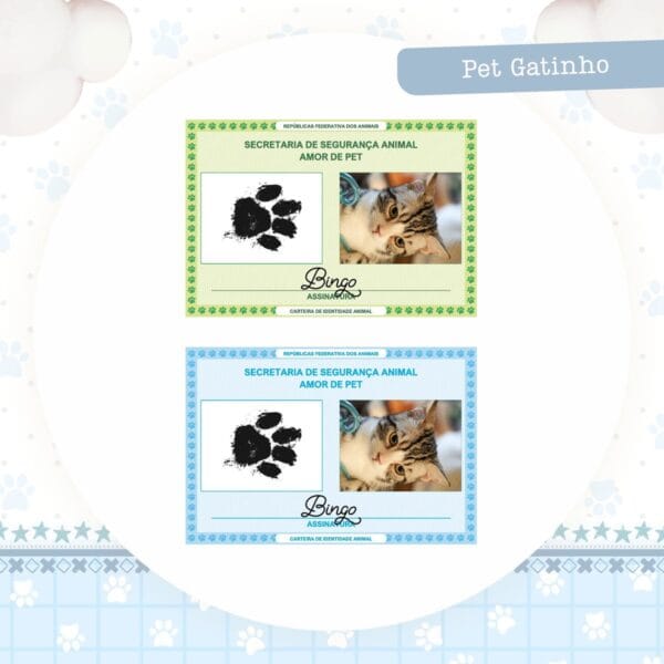 Coleção Pet Gatinho Azul - Arquivo Digital