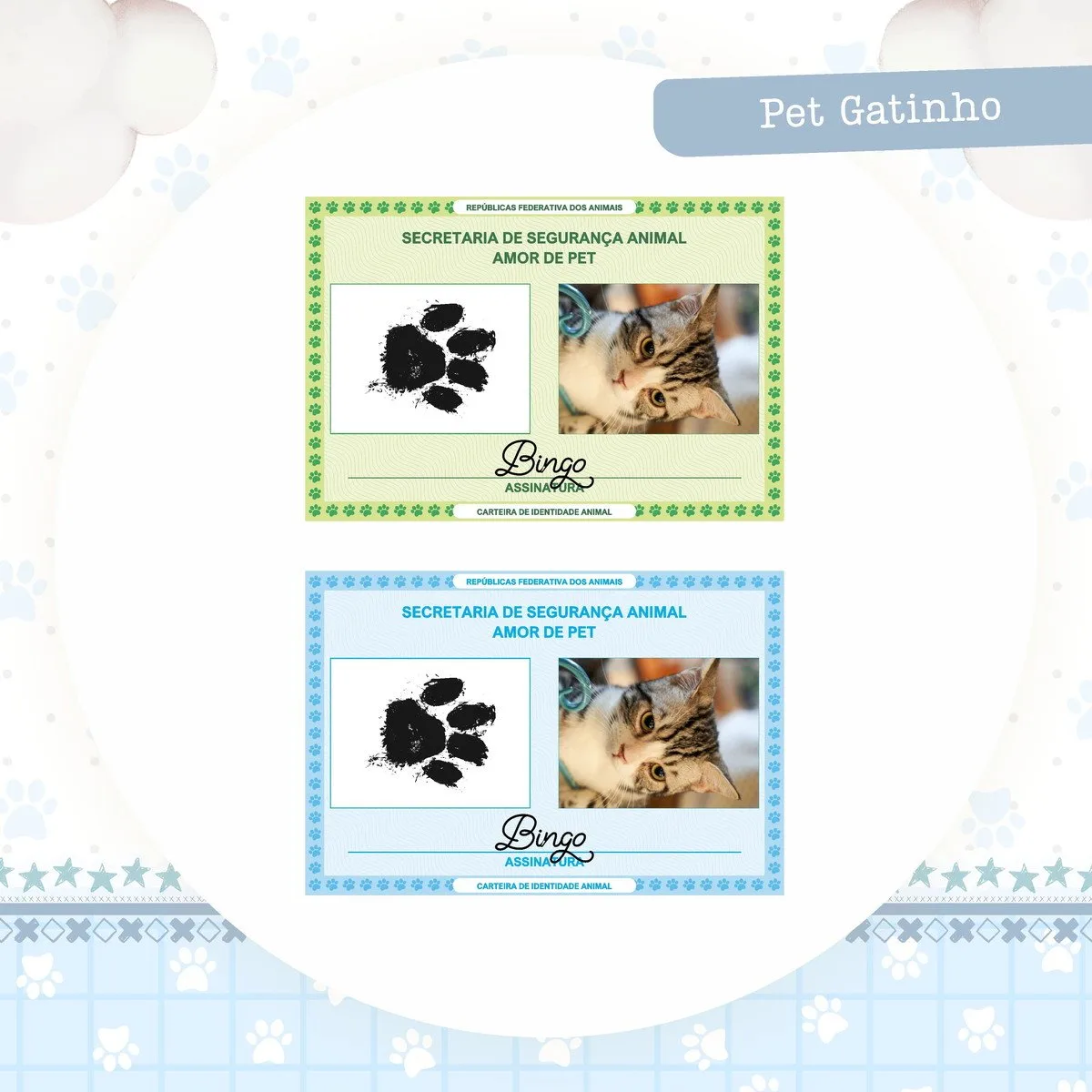 Coleção Pet Gatinho Azul - Arquivo Digital 4 Coleção Pet Gatinho Azul - Arquivo Digital
