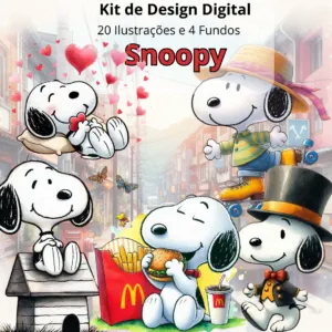 Colecao Snoopy PNG para Projetos de Encadernacao e Kits