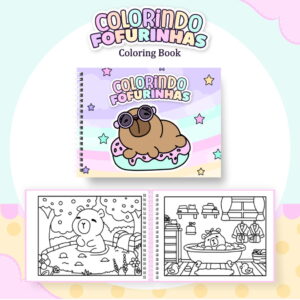 Kit Digital Colorindo Book Infantil com Capas e Miolo 24 colorindo book fofurinhas arquivo digital