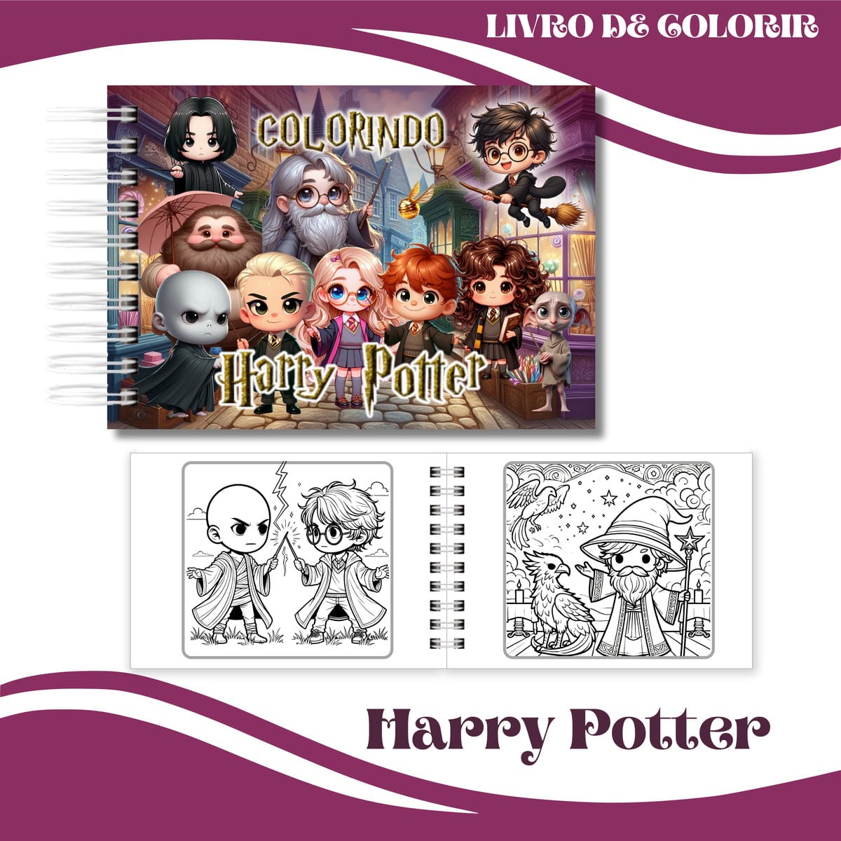 Livro de Colorir Harry Potter em PDF para Imprimir 1 Livro de Colorir Harry Potter em PDF para Imprimir