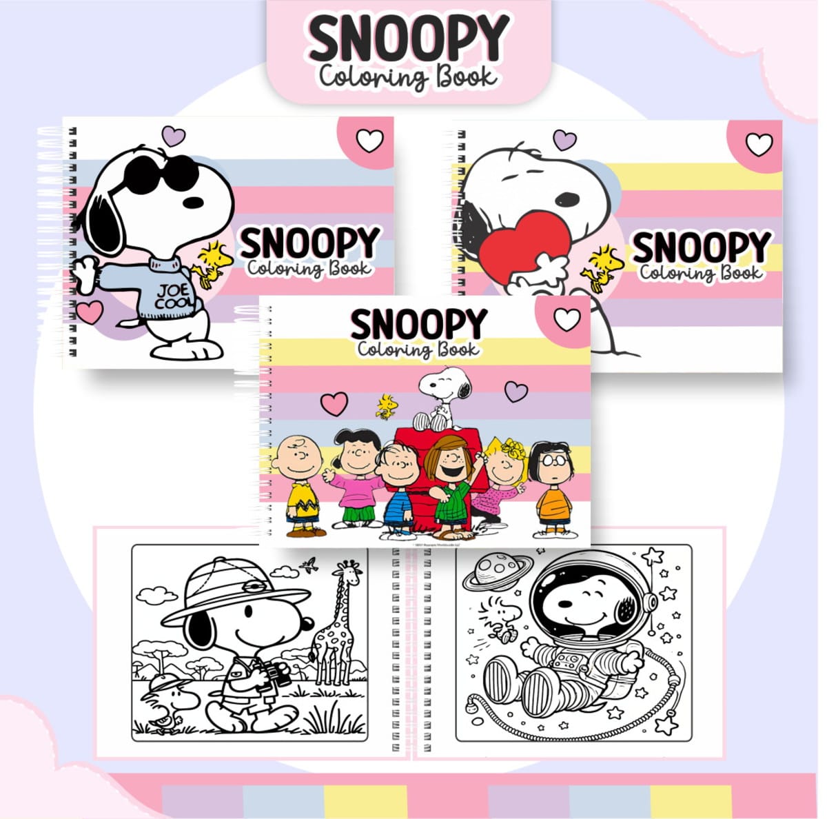 Kit Digital Snoopy para Colorir com Capas e Miolo 1 Kit Digital Snoopy para Colorir com Capas e Miolo