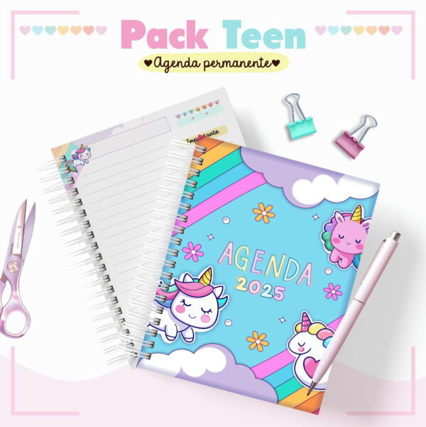 Combo Agendas Infantil Permanente Meninas - Arquivo Digital