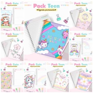 Combo Agendas Infantil Permanente Meninas - Arquivo Digital