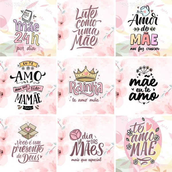 Combo Artes Dia das Mães Agenda Caneca Frases Camiseta