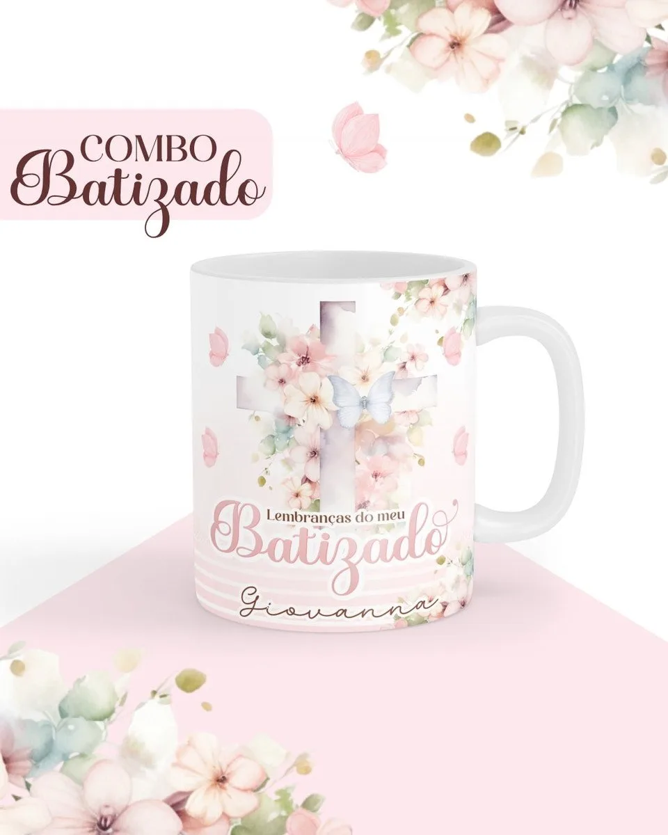 Combo Batizado Rosa - Encadernação 5 Combo Batizado Rosa - Encadernação