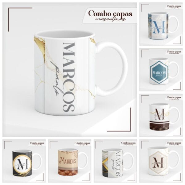 Combo Capas e Canecas Masculina - Arquivo Digital