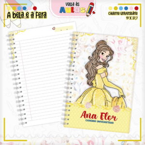 Combo Escolar Bela e a Fera Arquivo de Encadernação 25 combo escolar bela e a fera arquivo encadernacao