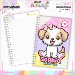 combo escolar cachorrinha arquivo encadernacao