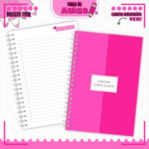 Combo Escolar Neutro Pink Arquivo Encadernacao