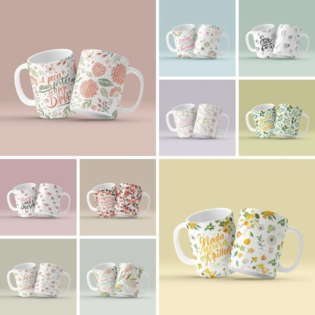 Combo Estampas Caneca Mulher 2023 Sublimação E Encadernação