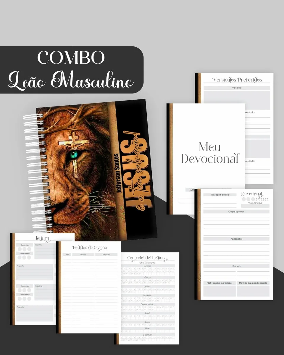 Combo Leão de Judá Masculino para Encadernação