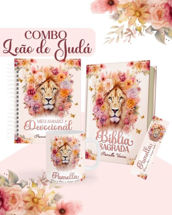 Combo Leão de Judá Rosa - Encadernação
