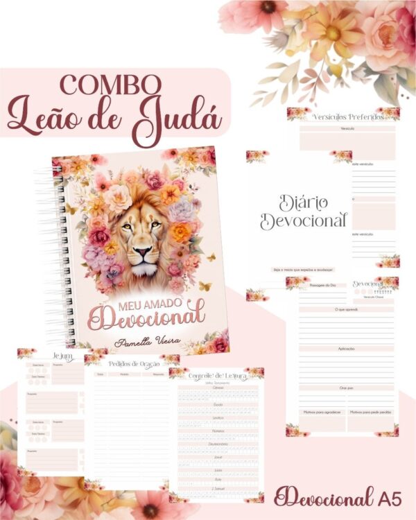 Combo Leão de Judá Rosa - Encadernação