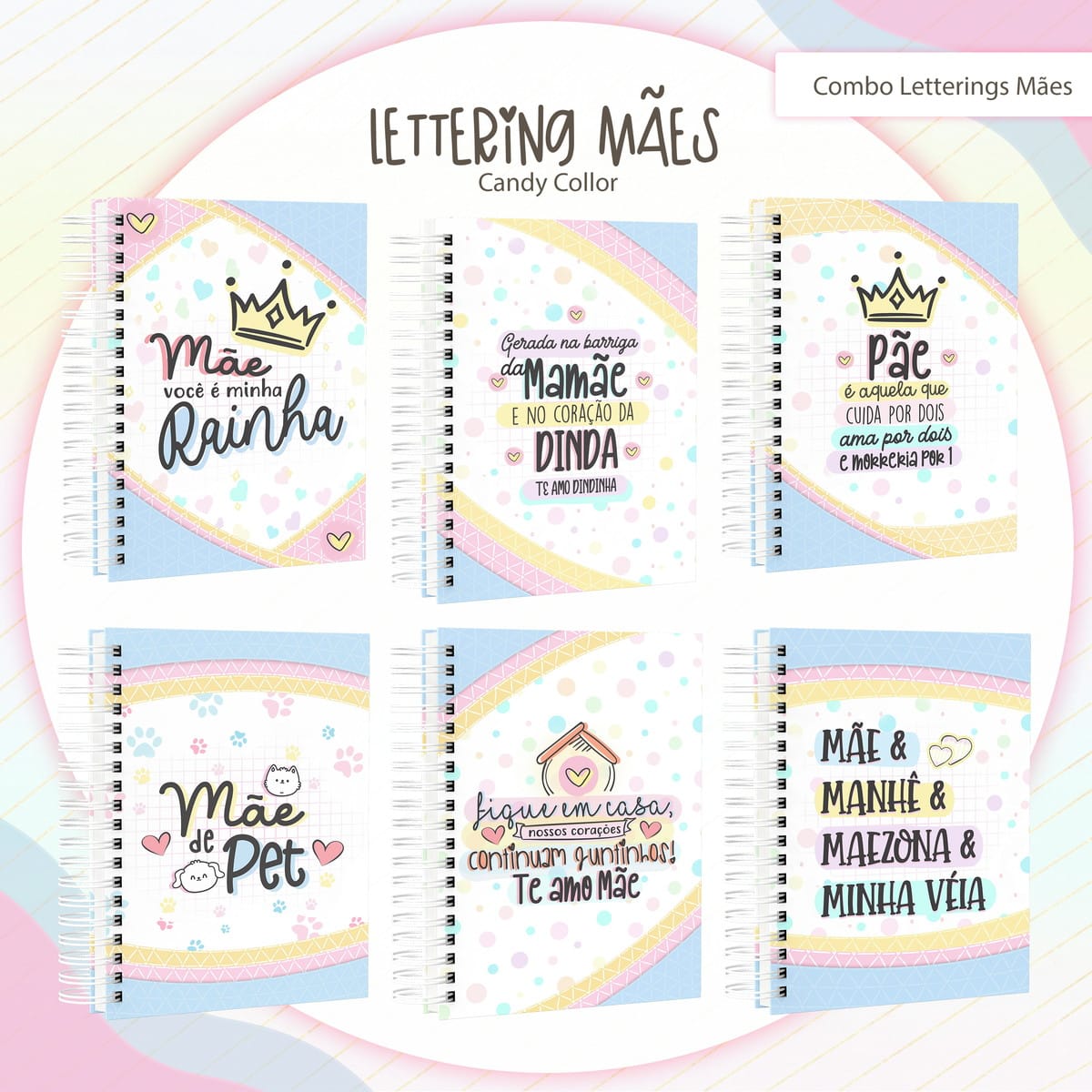 Combo Lettering Mães com Artes para Canecas e Agenda 1 Combo Lettering Mães com Artes para Canecas e Agenda