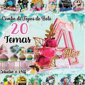 Combo Topos de Bolos Especiais - Arquivo Digital 8 Combo Topos de Bolos Especiais - Arquivo Digital
