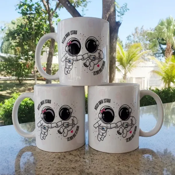 Conjunto de Artes para Caneca - Romance Espacial