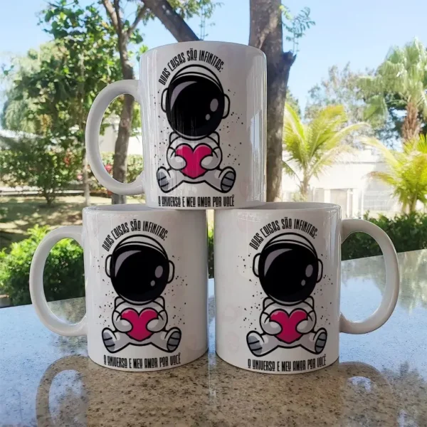 Conjunto de Artes para Caneca - Romance Espacial