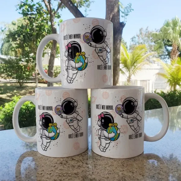 Conjunto de Artes para Caneca - Romance Espacial