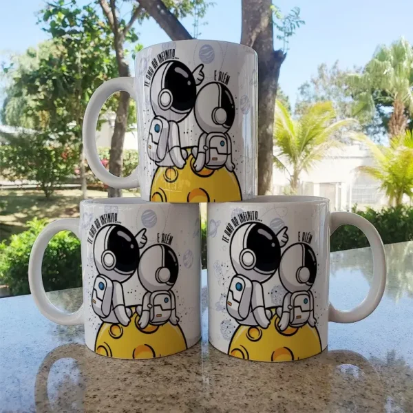 Conjunto de Artes para Caneca - Romance Espacial