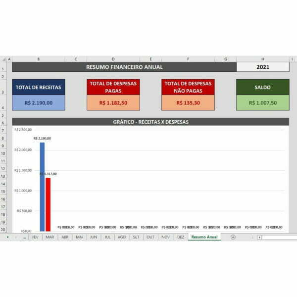 Controle Financeiro Pessoal Em Excel Receitas e Despesas