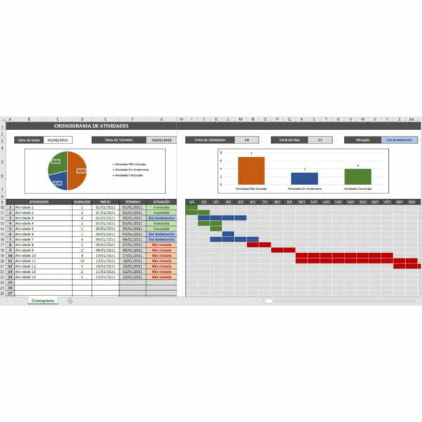 Cronograma de Atividades em Excel Planejamento e Controle